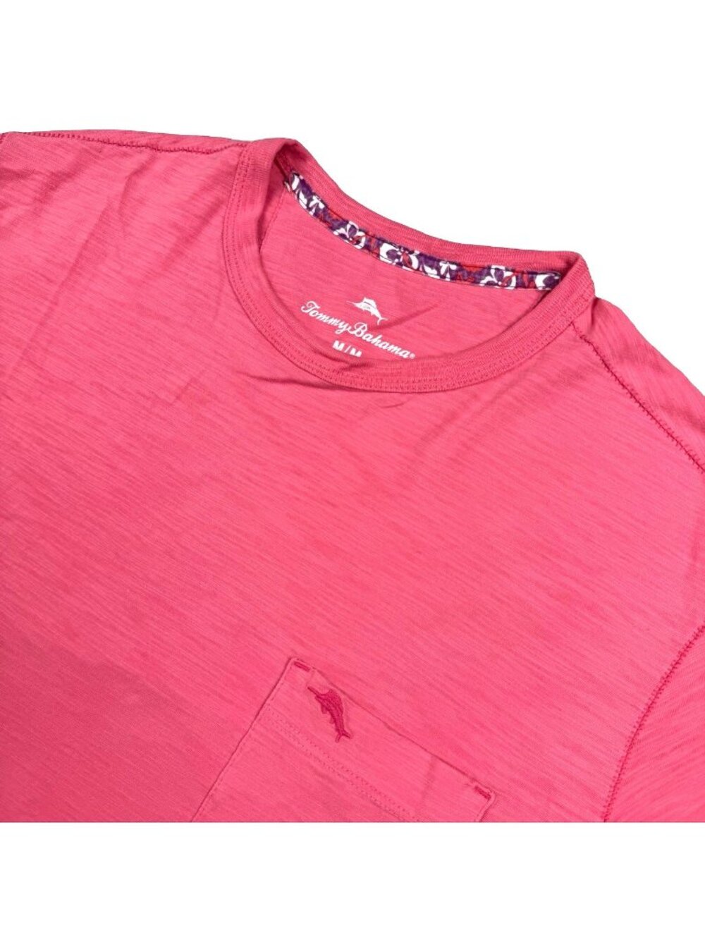 Tommy Bahama Men's Pocket T 100% Cotton S/S T-Shirt Pink • Medium